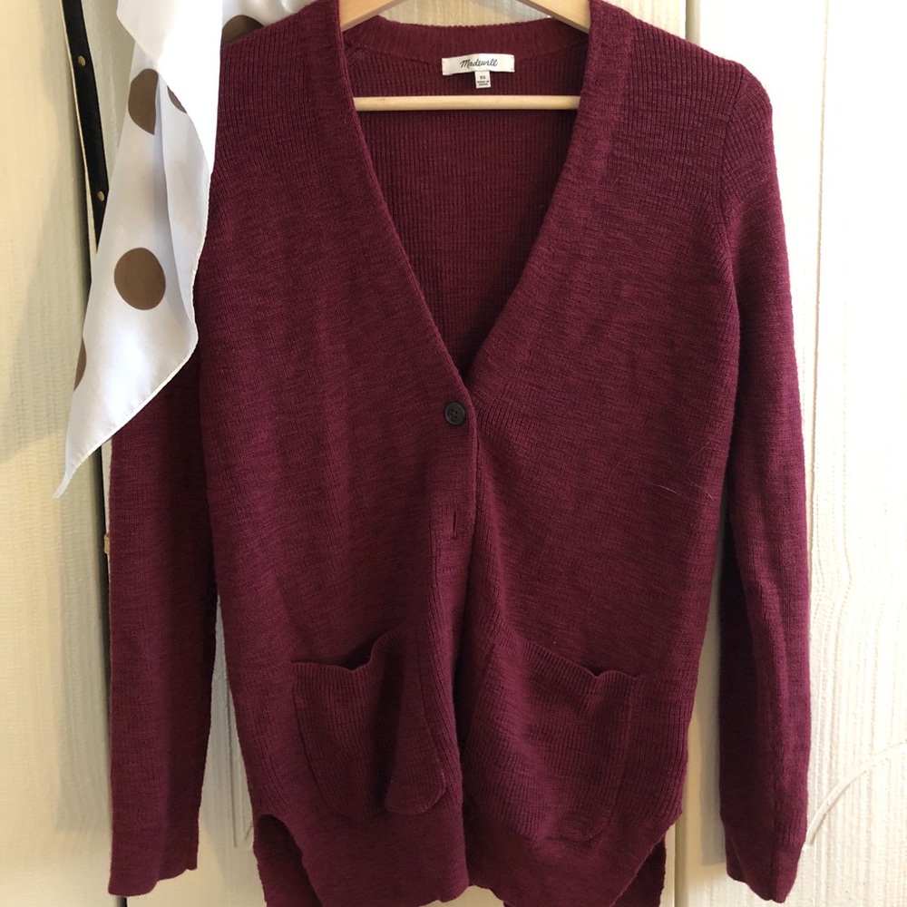 Madewell burgundy cardigan